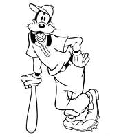 coloriage dingo joue au bass ball